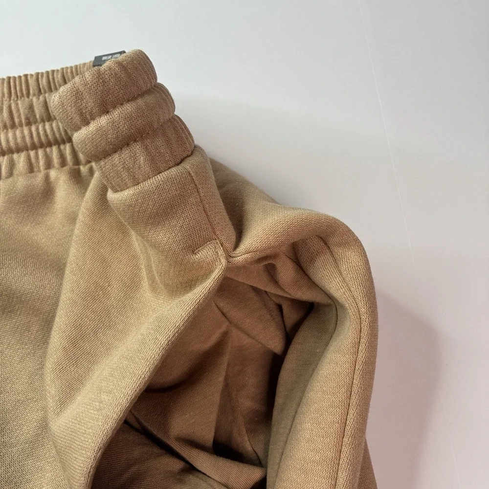 NWT Adidas Feelcozy Sweatpants 3XLT Sandstone Tan Tapered Fleece Joggers JX5665